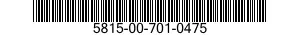 5815-00-701-0475 TELETYPEWRITER SUBASSEMBLY 5815007010475 007010475