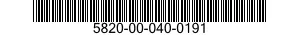 5820-00-040-0191  5820000400191 000400191