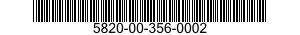 5820-00-356-0002  5820003560002 003560002