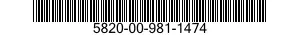 5820-00-981-1474 MATRI,XRH 5820009811474 009811474