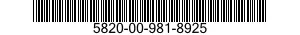 5820-00-981-8925  5820009818925 009818925