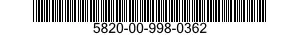 5820-00-998-0362  5820009980362 009980362