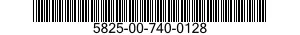 5825-00-740-0128  5825007400128 007400128