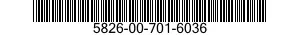 5826-00-701-6036  5826007016036 007016036