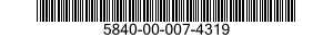 5840-00-007-4319 BRACKET ASSEMBLY 5840000074319 000074319