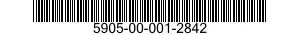5905-00-001-2842 RESISTOR,FIXED,WIRE WOUND,NONINDUCTIVE 5905000012842 000012842