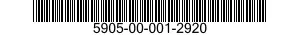 5905-00-001-2920 RESISTOR,FIXED,WIRE WOUND,NONINDUCTIVE 5905000012920 000012920