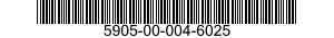 5905-00-004-6025 RESISTOR,FIXED,WIRE WOUND,NONINDUCTIVE 5905000046025 000046025