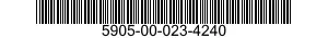 5905-00-023-4240 RESISTOR,FIXED,WIRE WOUND,NONINDUCTIVE 5905000234240 000234240