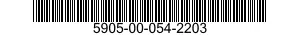 5905-00-054-2203 RESISTOR,FIXED,WIRE WOUND,NONINDUCTIVE 5905000542203 000542203