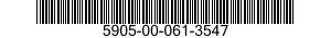 5905-00-061-3547 RESISTOR,FIXED,WIRE WOUND,INDUCTIVE 5905000613547 000613547