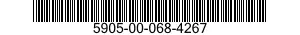 5905-00-068-4267 RESISTOR,FIXED,WIRE WOUND,NONINDUCTIVE 5905000684267 000684267