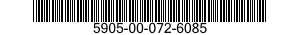 5905-00-072-6085 RESISTOR,FIXED,COMPOSITION 5905000726085 000726085