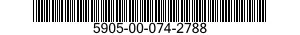 5905-00-074-2788 RESISTOR,FIXED,WIRE WOUND,NONINDUCTIVE 5905000742788 000742788
