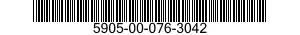 5905-00-076-3042 RESISTOR,FIXED,WIRE WOUND,NONINDUCTIVE 5905000763042 000763042