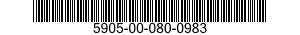 5905-00-080-0983 RESISTOR,FIXED,FILM 5905000800983 000800983