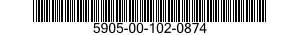 5905-00-102-0874 RESISTOR,FIXED,WIRE WOUND,INDUCTIVE 5905001020874 001020874
