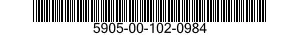 5905-00-102-0984 RESISTOR,FIXED,WIRE WOUND,NONINDUCTIVE 5905001020984 001020984
