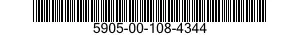 5905-00-108-4344 RESISTOR,FIXED,WIRE WOUND,NONINDUCTIVE 5905001084344 001084344