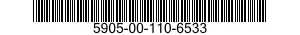 5905-00-110-6533 RESISTOR,FIXED,WIRE WOUND,INDUCTIVE 5905001106533 001106533