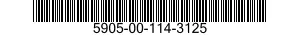 5905-00-114-3125 RESISTOR,VARIABLE,NONWIRE WOUND,NONPRECISION 5905001143125 001143125