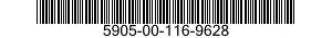 5905-00-116-9628 RESISTOR,FIXED,COMPOSITION 5905001169628 001169628