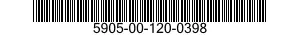 5905-00-120-0398 RESISTOR,FIXED,COMPOSITION 5905001200398 001200398