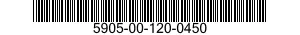 5905-00-120-0450 RESISTOR,FIXED,COMPOSITION 5905001200450 001200450