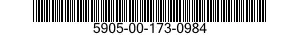 5905-00-173-0984 RESISTOR,FIXED,WIRE WOUND,NONINDUCTIVE 5905001730984 001730984