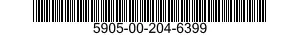 5905-00-204-6399 RESISTOR,FIXED,WIRE WOUND,INDUCTIVE 5905002046399 002046399