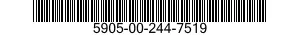5905-00-244-7519 RESISTOR,FIXED,WIRE WOUND,NONINDUCTIVE 5905002447519 002447519