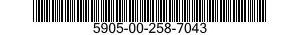 5905-00-258-7043 RESISTOR,FIXED,WIRE WOUND,INDUCTIVE 5905002587043 002587043