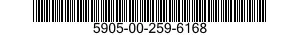 5905-00-259-6168 RESISTOR,VARIABLE,NONWIRE WOUND,NONPRECISION 5905002596168 002596168