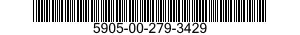 5905-00-279-3429 RESISTOR,FIXED,WIRE WOUND,NONINDUCTIVE 5905002793429 002793429