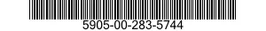 5905-00-283-5744 RESISTOR,VARIABLE,WIRE WOUND,NONPRECISION 5905002835744 002835744
