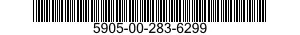 5905-00-283-6299 RESISTOR,FIXED,WIRE WOUND,INDUCT 5905002836299 002836299