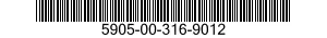 5905-00-316-9012 RESISTOR,VARIABLE,WIRE WOUND,NON 5905003169012 003169012