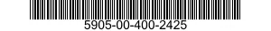 5905-00-400-2425 RESISTOR,FIXED,WIRE WOUND,NONINDUCTIVE 5905004002425 004002425