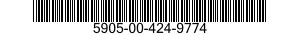 5905-00-424-9774 RESISTOR,FIXED,FILM 5905004249774 004249774