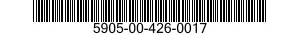 5905-00-426-0017 RESISTOR,FIXED,WIRE WOUND,INDUCTIVE 5905004260017 004260017