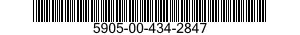 5905-00-434-2847 RESISTOR,FIXED,WIRE WOUND,NONINDUCTIVE 5905004342847 004342847