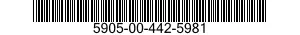 5905-00-442-5981 RESISTOR,FIXED,WIRE WOUND,NONINDUCTIVE 5905004425981 004425981