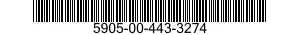 5905-00-443-3274 RESISTOR,FIXED,WIRE WOUND,INDUCTIVE 5905004433274 004433274