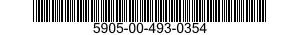 5905-00-493-0354 RESISTOR,FIXED,WIRE WOUND,NONINDUCTIVE 5905004930354 004930354