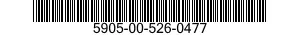 5905-00-526-0477 RESISTOR,FIXED,WIRE WOUND,INDUCTIVE 5905005260477 005260477