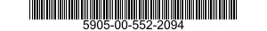 5905-00-552-2094 RESISTOR,FIXED,WIRE WOUND,INDUCTIVE 5905005522094 005522094