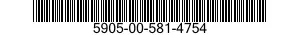 5905-00-581-4754 RESISTOR,FIXED,WIRE WOUND,INDUCTIVE 5905005814754 005814754