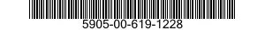 5905-00-619-1228 RESISTOR,FIXED,WIRE WOUND,NONINDUCTIVE 5905006191228 006191228