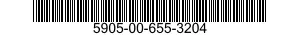 5905-00-655-3204 RESISTOR,FIXED,WIRE WOUND,INDUCTIVE 5905006553204 006553204