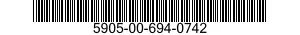 5905-00-694-0742 RESISTOR,FIXED,COMPOSITION 5905006940742 006940742